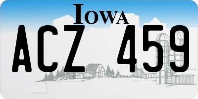 IA license plate ACZ459