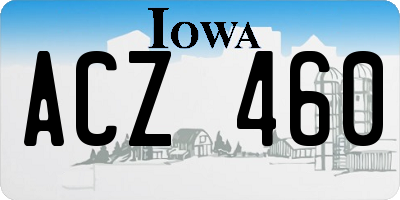 IA license plate ACZ460