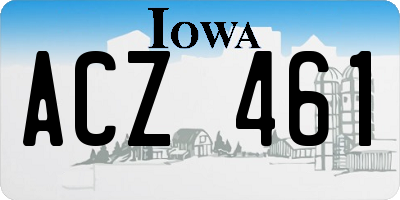 IA license plate ACZ461
