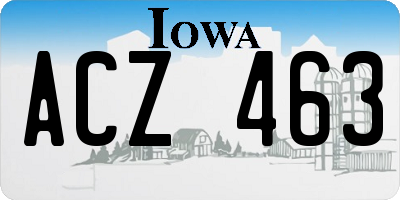 IA license plate ACZ463