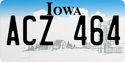 IA license plate ACZ464