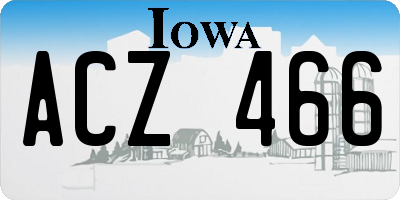 IA license plate ACZ466