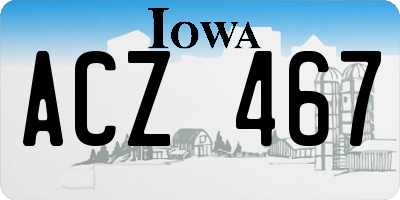 IA license plate ACZ467