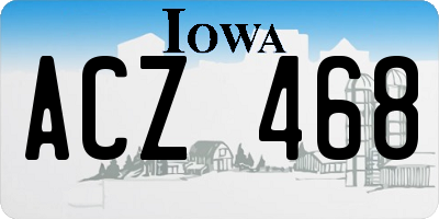 IA license plate ACZ468