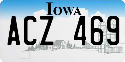 IA license plate ACZ469