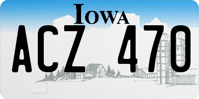 IA license plate ACZ470