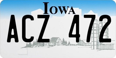 IA license plate ACZ472