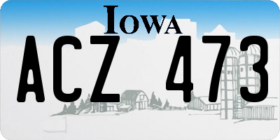 IA license plate ACZ473