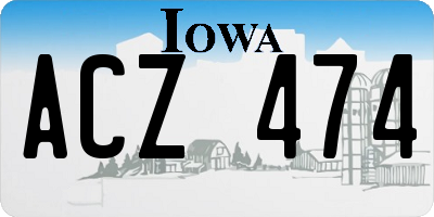 IA license plate ACZ474