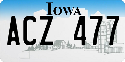 IA license plate ACZ477