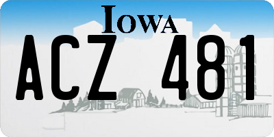IA license plate ACZ481