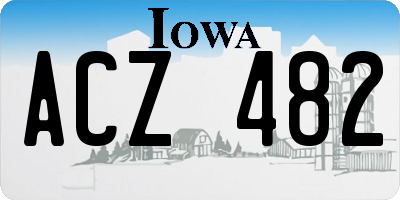 IA license plate ACZ482