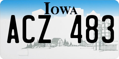 IA license plate ACZ483