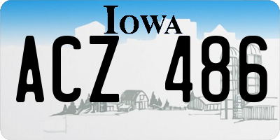 IA license plate ACZ486