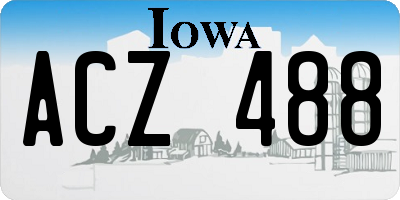 IA license plate ACZ488