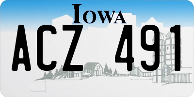 IA license plate ACZ491