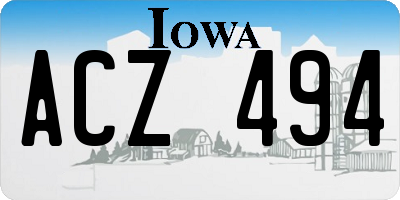 IA license plate ACZ494