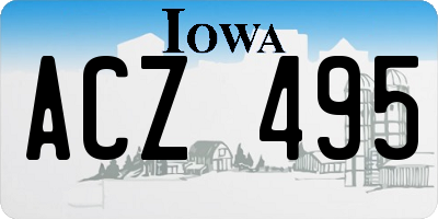 IA license plate ACZ495