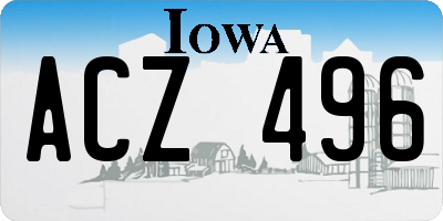IA license plate ACZ496