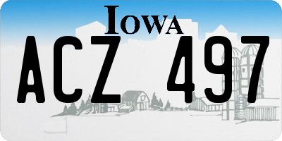 IA license plate ACZ497