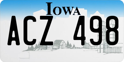 IA license plate ACZ498