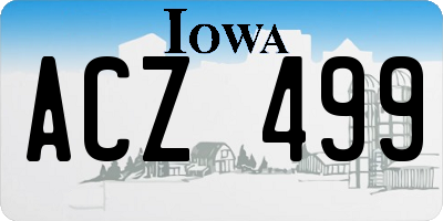 IA license plate ACZ499