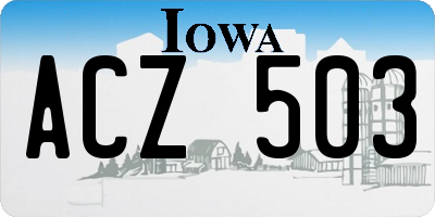 IA license plate ACZ503