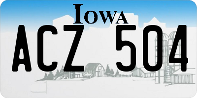 IA license plate ACZ504