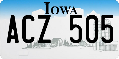 IA license plate ACZ505