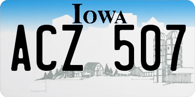 IA license plate ACZ507