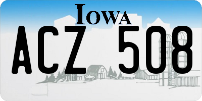 IA license plate ACZ508