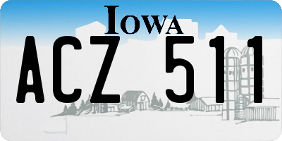 IA license plate ACZ511