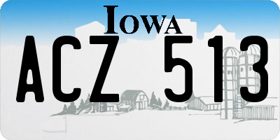 IA license plate ACZ513