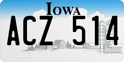 IA license plate ACZ514