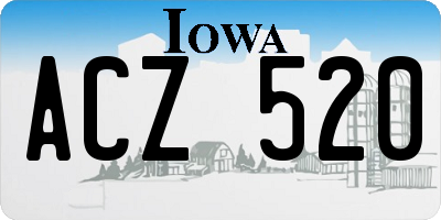 IA license plate ACZ520
