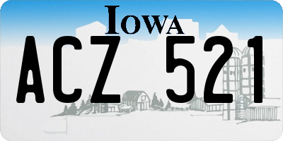 IA license plate ACZ521