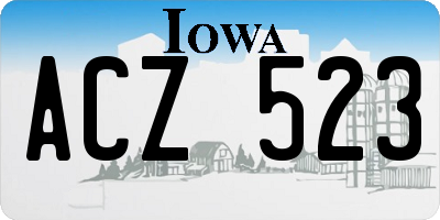 IA license plate ACZ523