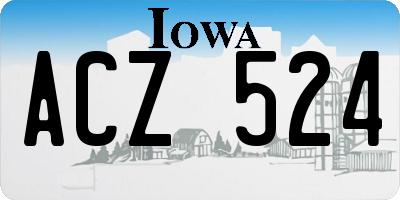 IA license plate ACZ524