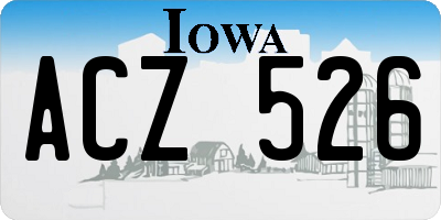 IA license plate ACZ526