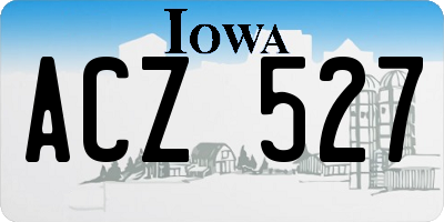 IA license plate ACZ527