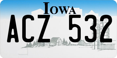 IA license plate ACZ532