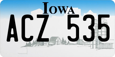 IA license plate ACZ535