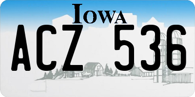 IA license plate ACZ536