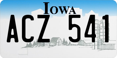 IA license plate ACZ541