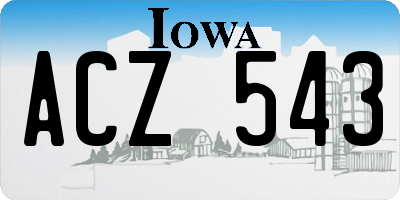 IA license plate ACZ543