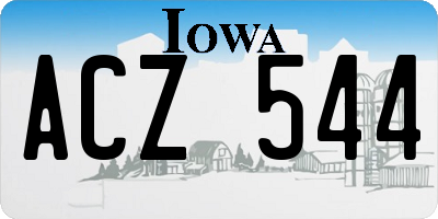 IA license plate ACZ544