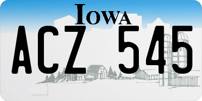IA license plate ACZ545