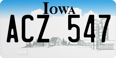 IA license plate ACZ547