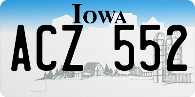 IA license plate ACZ552