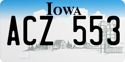 IA license plate ACZ553
